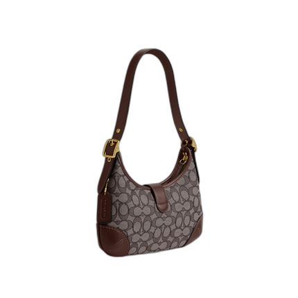 Coach Women's Hamptons Hobo Bag In Signature Jacquard Brass/Oak Maple