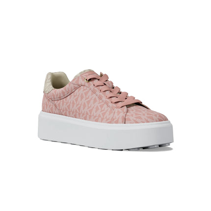 Michael Kors Women's Romey Metallic Two Tone Signature Logo Platform Sneaker Powder Blush