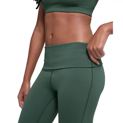 alo Women's Softsculpt Foldover Flare Legging Clover Green