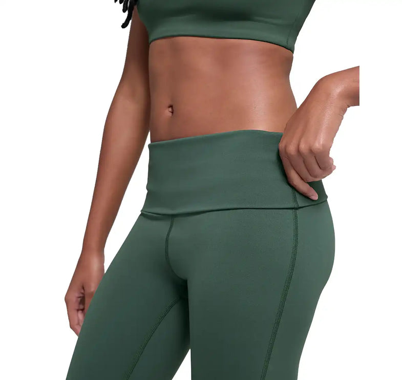 alo Women's Softsculpt Foldover Flare Legging Clover Green