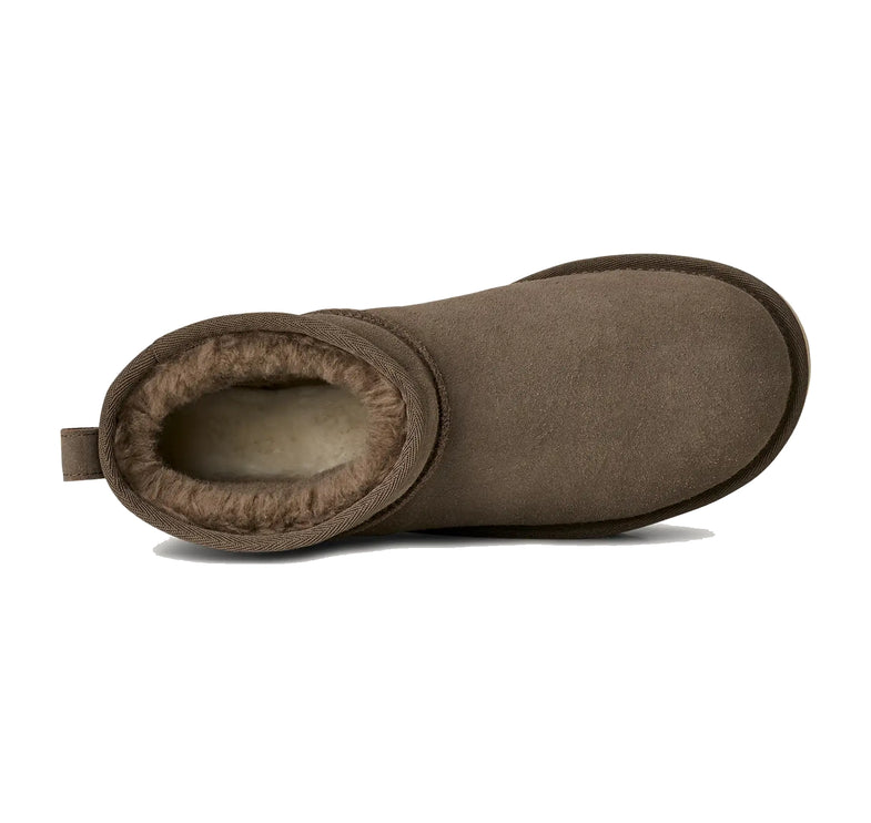 UGG Classic Ultra Mini Platform kadın botu, koyu yeşil (dried oregano) süet
