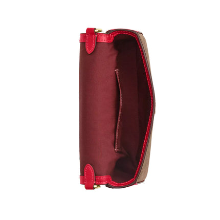 Coach Women's Mini Josie Top Handle Bag In Signature Canvas Gold/Tan/Carnation