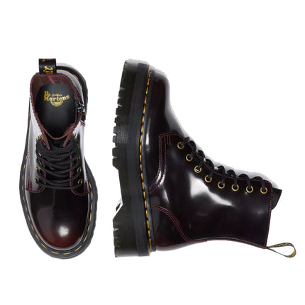 Dr. Martens Unisex Jadon Arcadia Leather Platform Boots Cherry Red