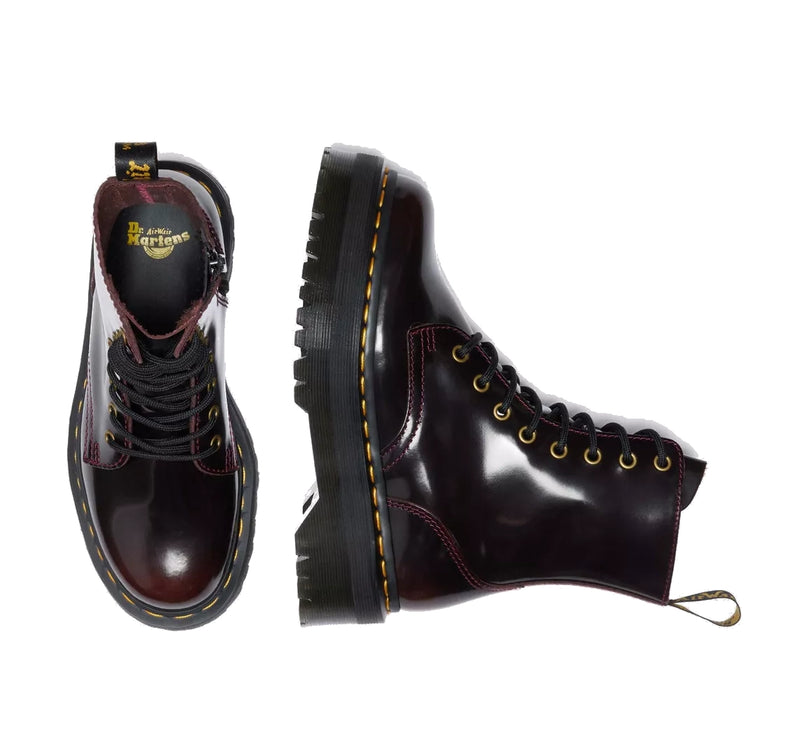 Dr. Martens Unisex Jadon Arcadia Leather Platform Boots Cherry Red
