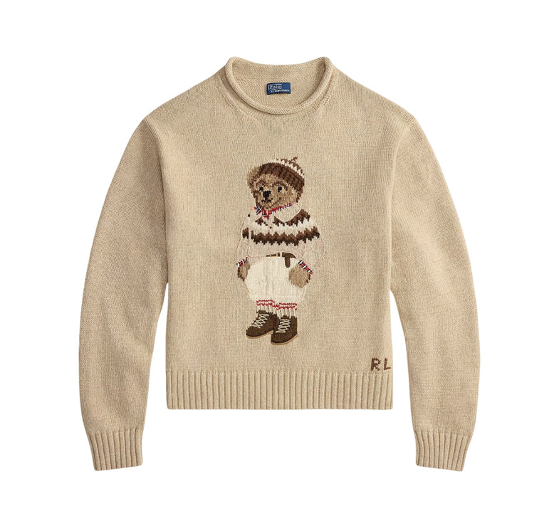 Polo Ralph Lauren Women's Polo Bear Rollneck Sweater Dark Almond Marl