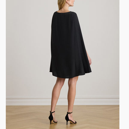 Polo Ralph Lauren Women's Cape Georgette Cocktail Dress Black