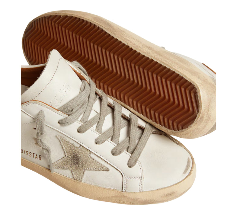 Golden Goose Women's Super Star Sneakers with Suede Star and Brown Heel Tab