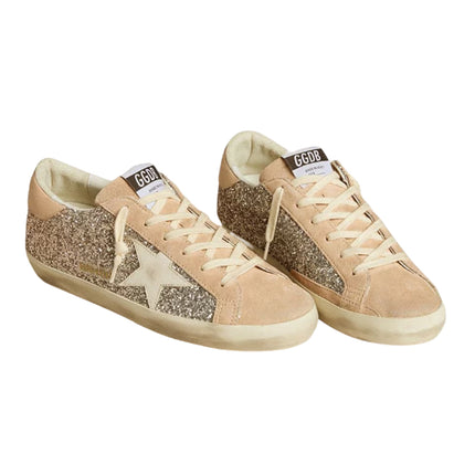 Golden Goose Women's Super Star in Silver Glitter with Leather Star and Heel Tab