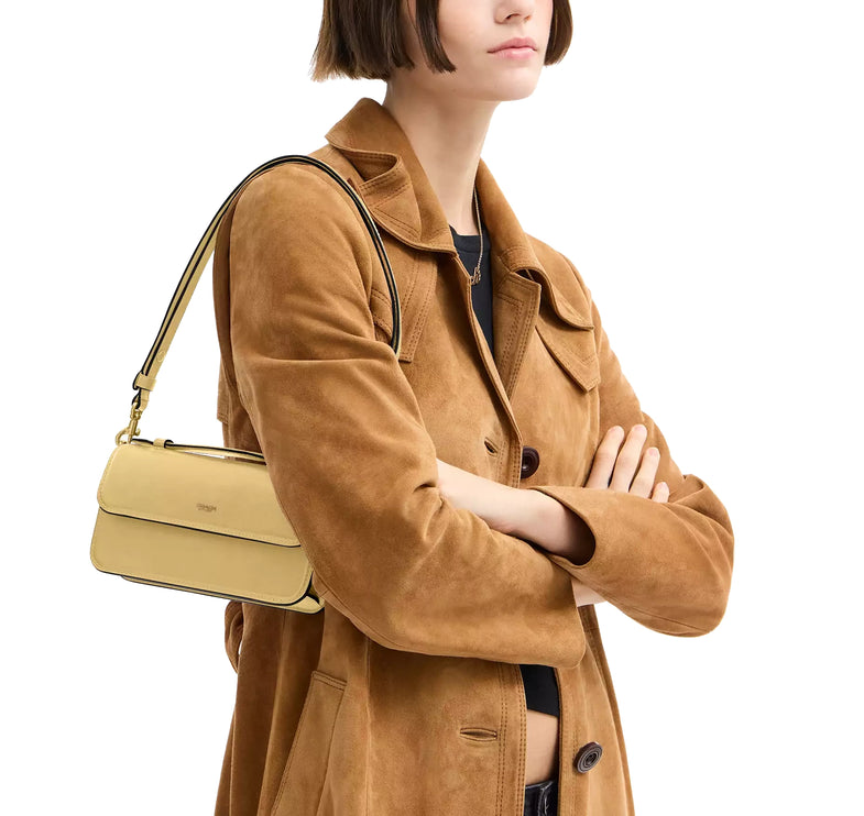 Coach Women's New York Elora Top Handle Crossbody Bag Brass/Vanilla