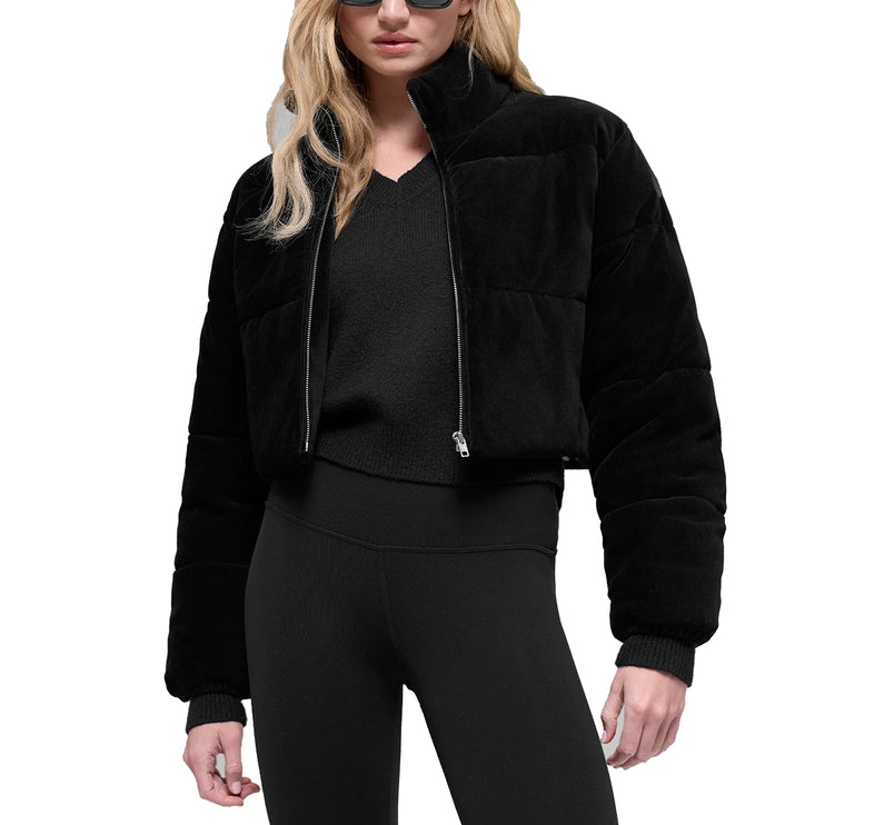alo Women's Micro Corduroy Dreamy Puffer Black