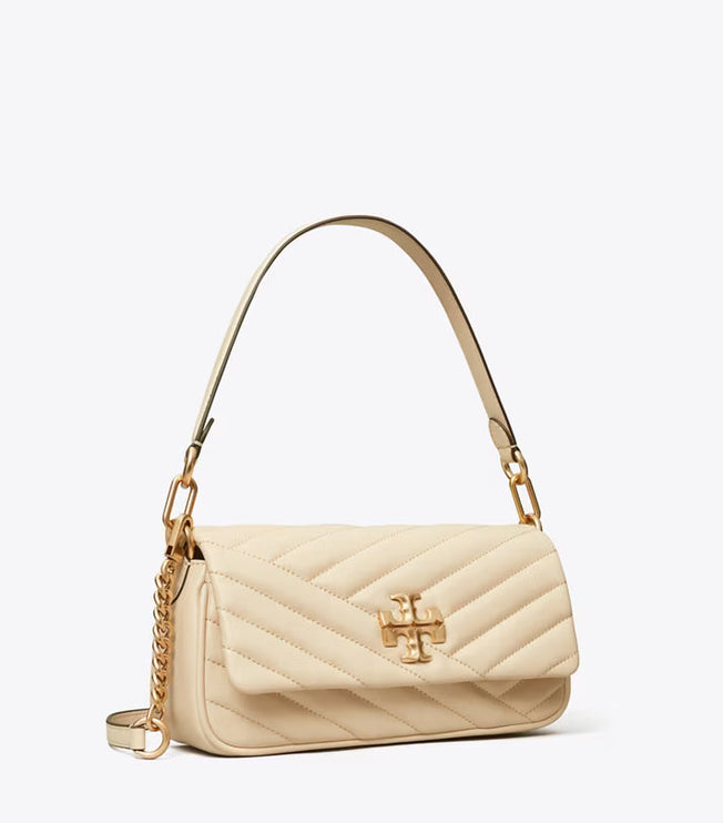 Tory Burch Women's Small Kira Chevron Flap Shoulder Bag New Cream