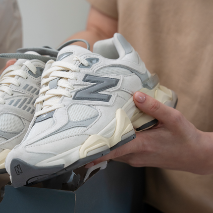 New Balance 9060 Sea Salt with Concrete and Silver Metallic U9060ECA