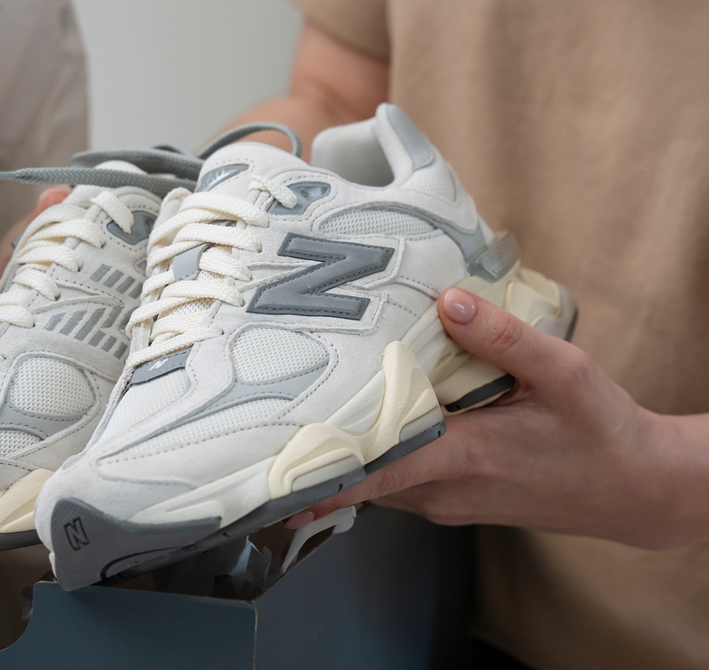 New Balance 9060 Sea Salt with Concrete and Silver Metallic U9060ECA