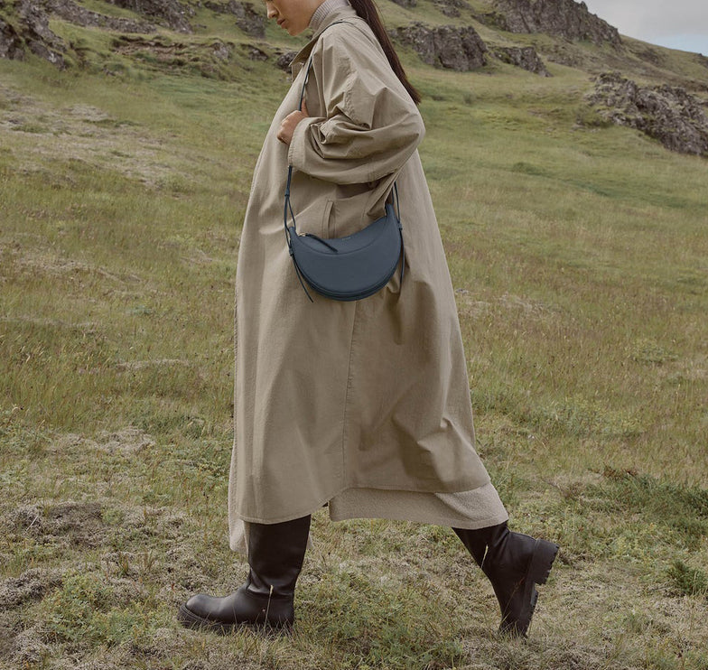 Polène Women's Numéro Dix Edition Textured Midnight Blue