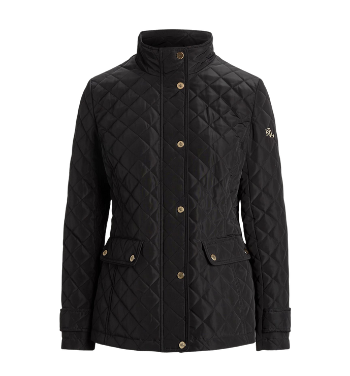Ralph Lauren Women's Diamond-Quilted Mockneck Jacket Black
