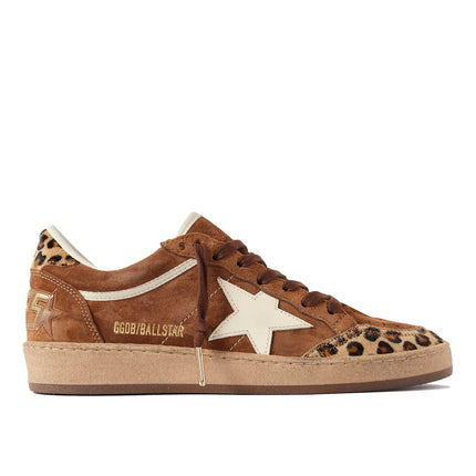Golden Goose Women's Women's Ball Star in Leopard Print with Platinum Leather Star and White