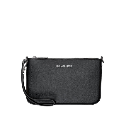 Michael Kors Women's Jet Set Small Pebbled Leather Convertible Wristlet Black