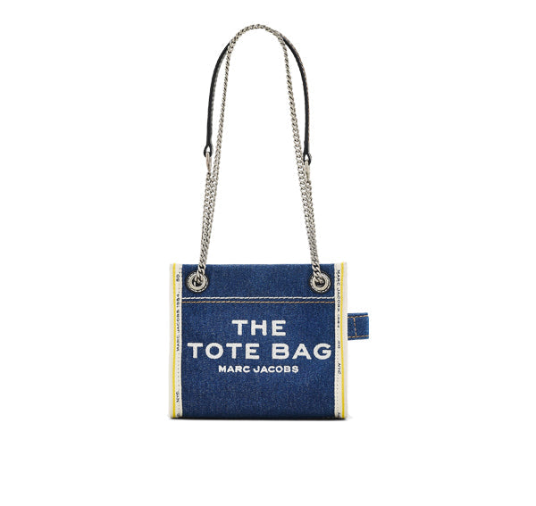 Marc Jacobs Women's The Denim Chain Crossbody Tote Bag Dark Wash
