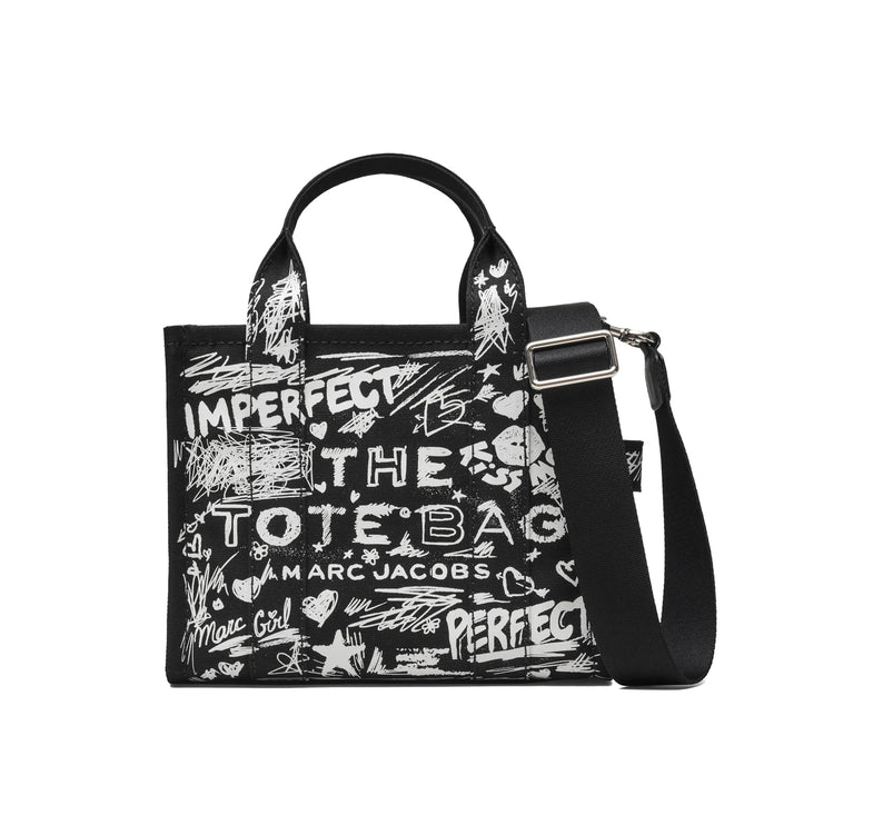 Marc Jacobs Women's The Punk Scribble Canvas Small Tote Bag Black