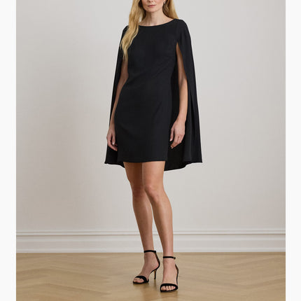 Polo Ralph Lauren Women's Cape Georgette Cocktail Dress Black