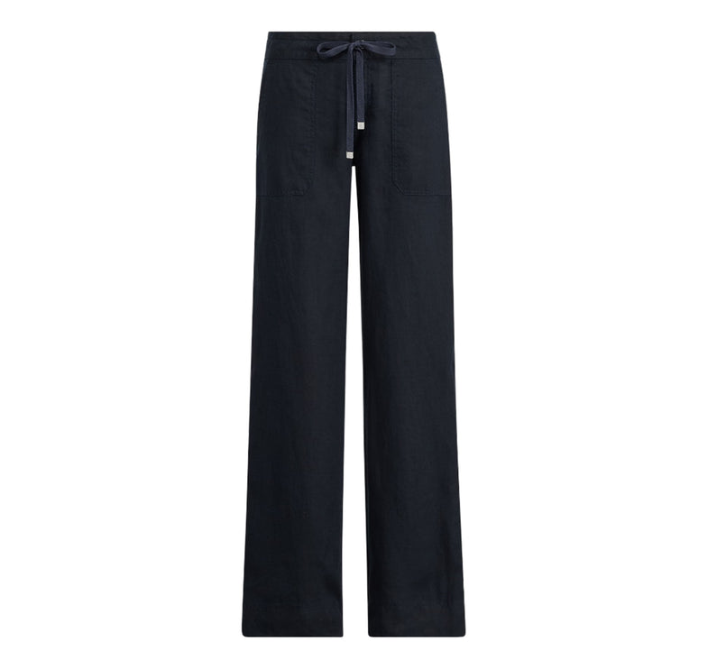 Polo Ralph Lauren Women's Linen Wide-Leg Pant Lauren Navy