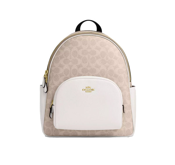 Coach Women's Court Backpack In Signature Canvas Gold/Sand/Chalk