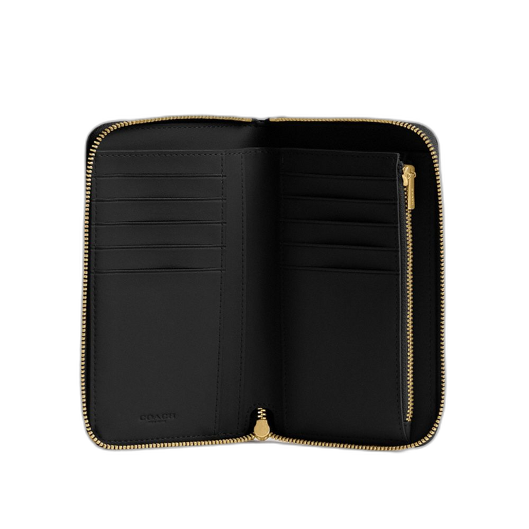 Coach Women's Essential Medium Zip Around Wallet Brass/Black