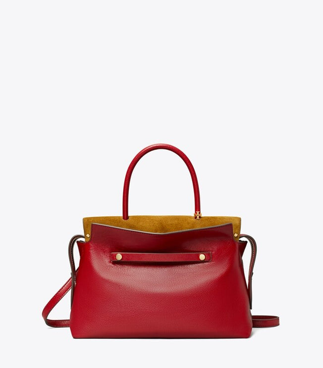 Tory Burch Women's Mercer Textured Satchel Ruby