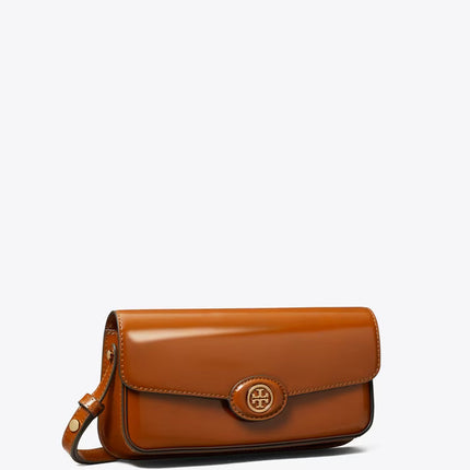 Tory Burch Women's Robinson Spazzolato Rectangular Shoulder Bag DARK SIENNA