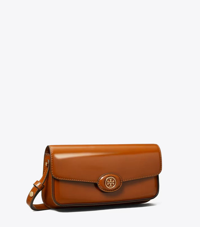 Tory Burch Women's Robinson Spazzolato Rectangular Shoulder Bag DARK SIENNA