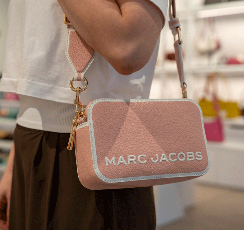 Marc Jacobs Women's Flash Leather Crossbody Bag Colorblock Pink Multi