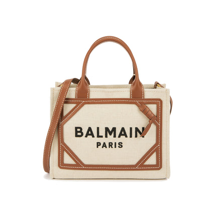 Balmain Women's B-Army Small Canvas Tote Bag Beige