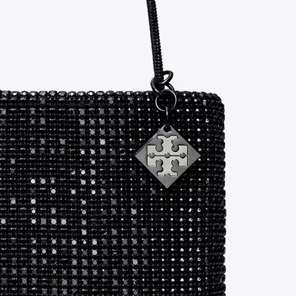 Tory Burch Women's Night Owl Crystal-Embellished Mini Tote Black