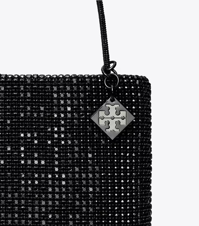 Tory Burch Women's Night Owl Crystal-Embellished Mini Tote Black