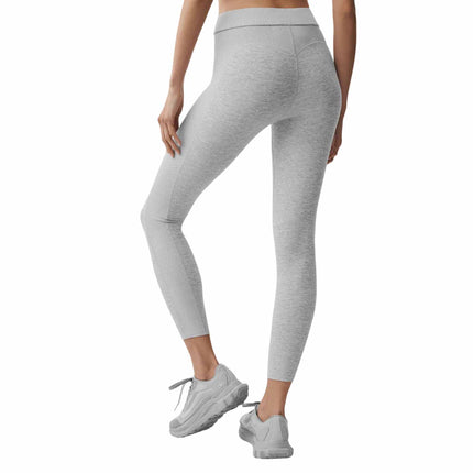 alo Women's Alosoft High-Waist 7/8 Relay Legging Athletic Heather Grey/White