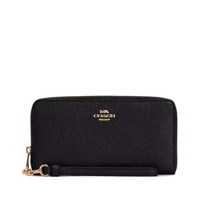 Coach Women's Long Zip Around Wallet Gold/Black