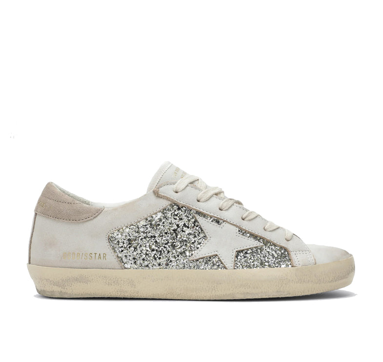 Golden Goose Women's Super Star White Silver Shine
