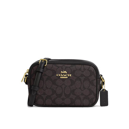 Coach Women's Mini Jamie Camera Bag In Signature Canvas Gold/Walnut/Black - Hemen Kargoda
