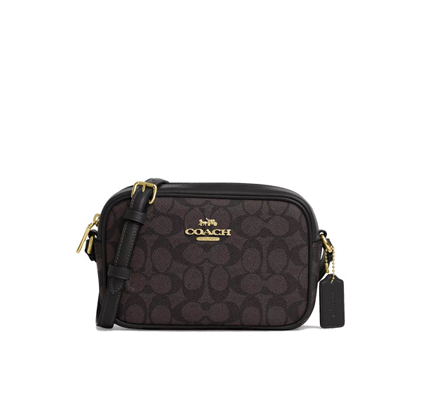 Coach Women's Mini Jamie Camera Bag In Signature Canvas Gold/Walnut/Black - Hemen Kargoda