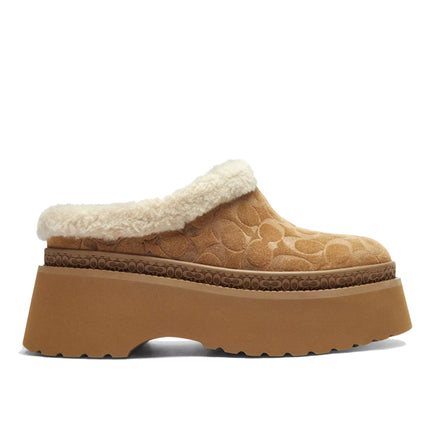 Coach Women's Cecelia Clog In Signature Suede Tobacco