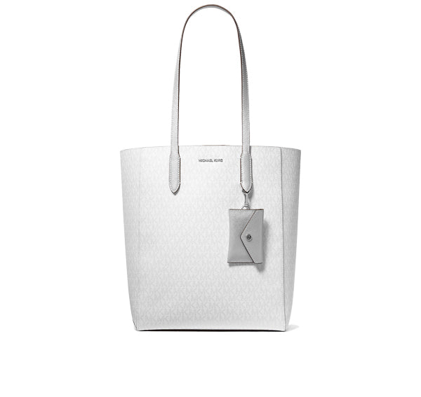 Michael Kors Women's Vincent Large Logo Tote Bag With Card Case Silver