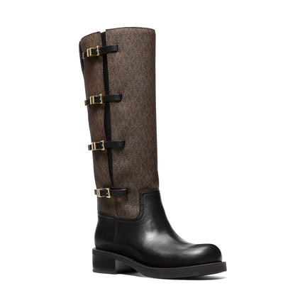 Michael Kors Women's Darrington Signature Logo and Leather Boot Brown/Black