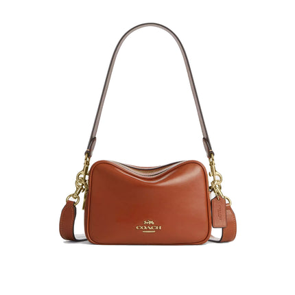Coach Women's Mini Carey Crossbody Bag Gold/Cinnamon