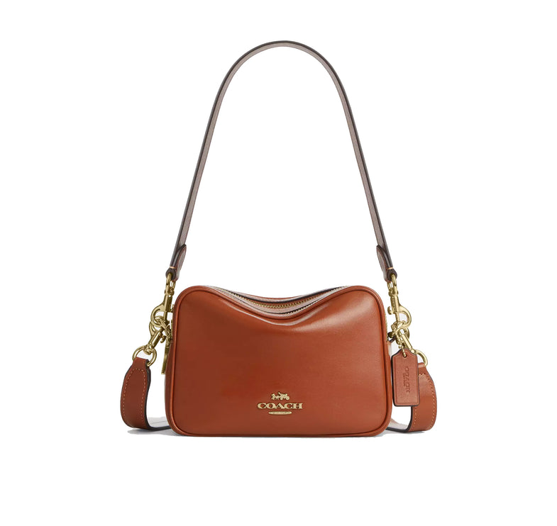 Coach Women's Mini Carey Crossbody Bag Gold/Cinnamon