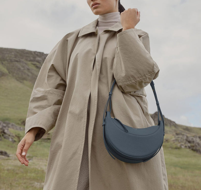 Polène Women's Numéro Dix Edition Textured Midnight Blue