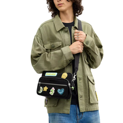 Coach Unisex Coach x Brain Dead Dakota Crossbody Bag In Signature Nylon With Patches Black