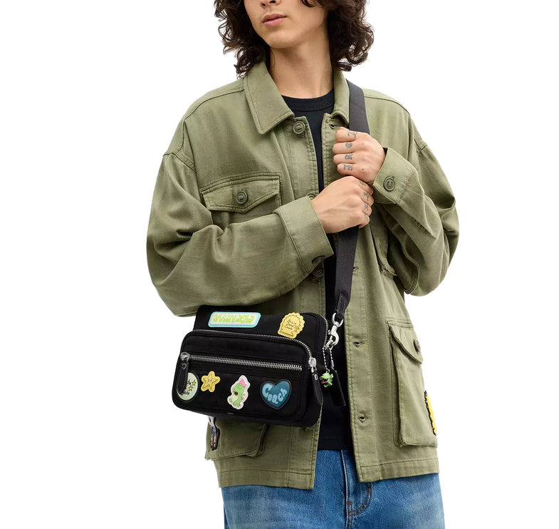Coach Unisex Coach x Brain Dead Dakota Crossbody Bag In Signature Nylon With Patches Black