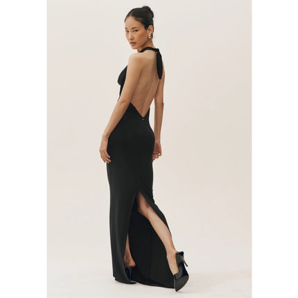 alo Women's Summer Soiree Halter Maxi Dress Black