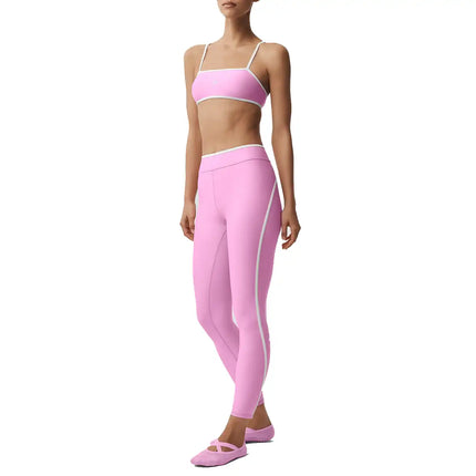 alo Women's Airlift High Waist Charger 7/8 Legging Candy Heart Pink/White