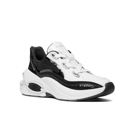 Michael Kors Women's Toni Mixed-Media Trainer Black/White